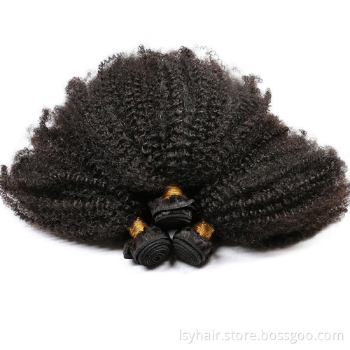 Afro Kinky Curly Hair 3 Bundles Brazilian Curly Hair 100% Remy Human Hair Bundles Extensions 8 16inch Natural Double Weft Weave